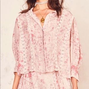 MOVING SALE Loveshackfancy Tegan Top Silk Pink